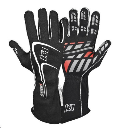 K1 Racegear Glove Track1 Black Large SFI 5 23-TR1-N-L