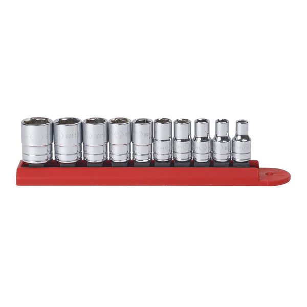 10 Piece 1/4" Drive 6 Point SAE Socket Set