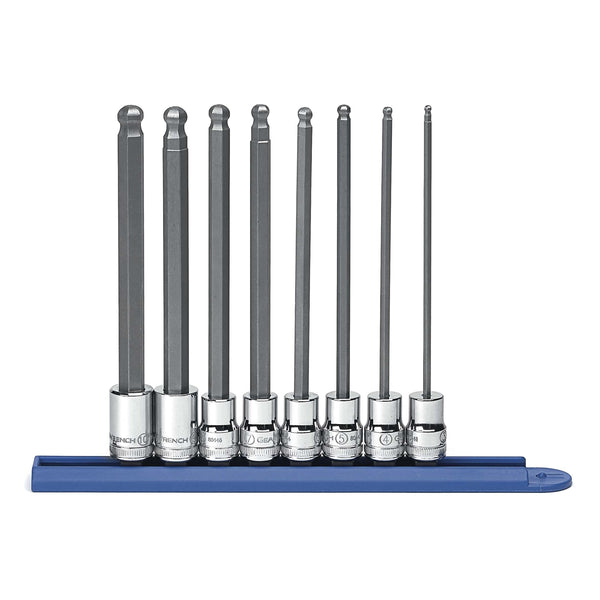 8 Piece 3/8" Drive Metric Long Ball Hex Bit Socket Set
