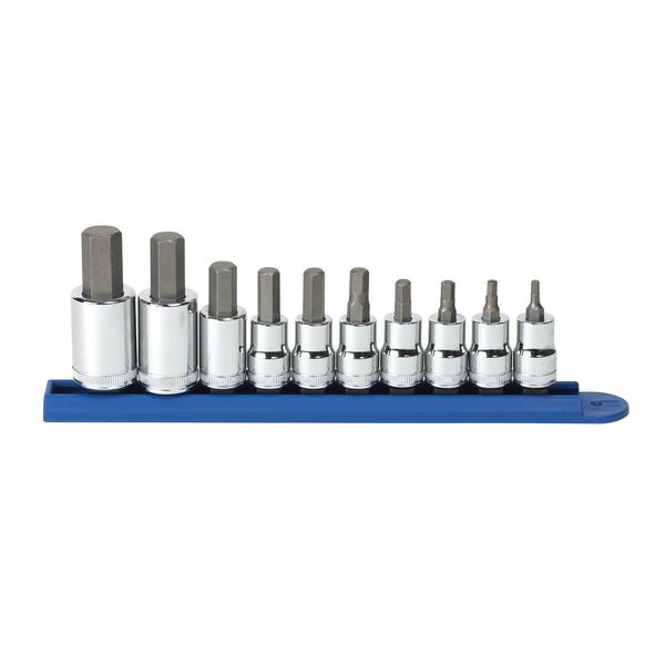 10 Piece 3/8" and 1/2" Drive Metric Hex Bit Socket Set