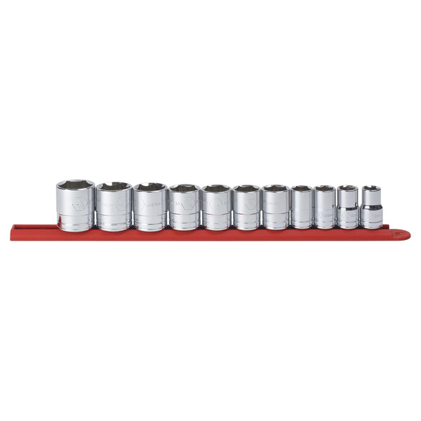11 Piece 1/2" Drive 6 Point Standard SAE Socket Set