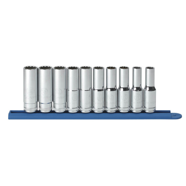 10 Piece 1/2" Dr. 12 Pt. Deep Metric Socket Set