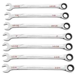 GearWrench 7 Piece 120XP Universal Spline XL Ratcheting Combination SAE Wrench Set
