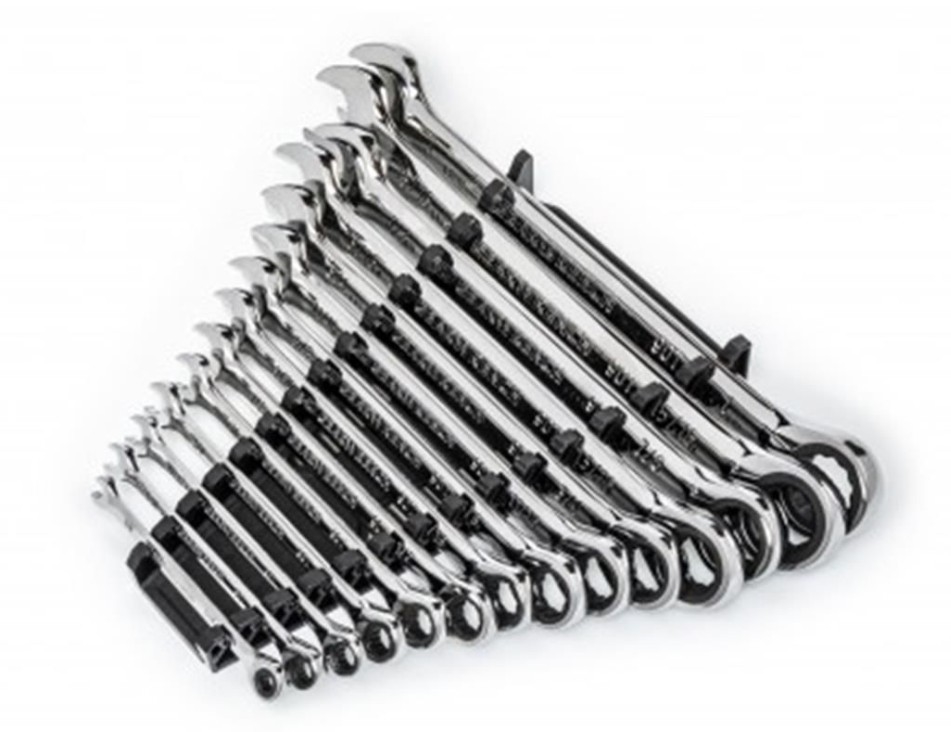 GearWrench 14 Piece 90-Tooth 12 Point SAE Combination Ratcheting Wrench Set