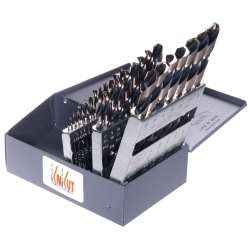 KnKut KnKut 29 Piece Jobber Length Drill Bit Set 1/16"-1/2" by 64ths 3/8" Reduced Shank