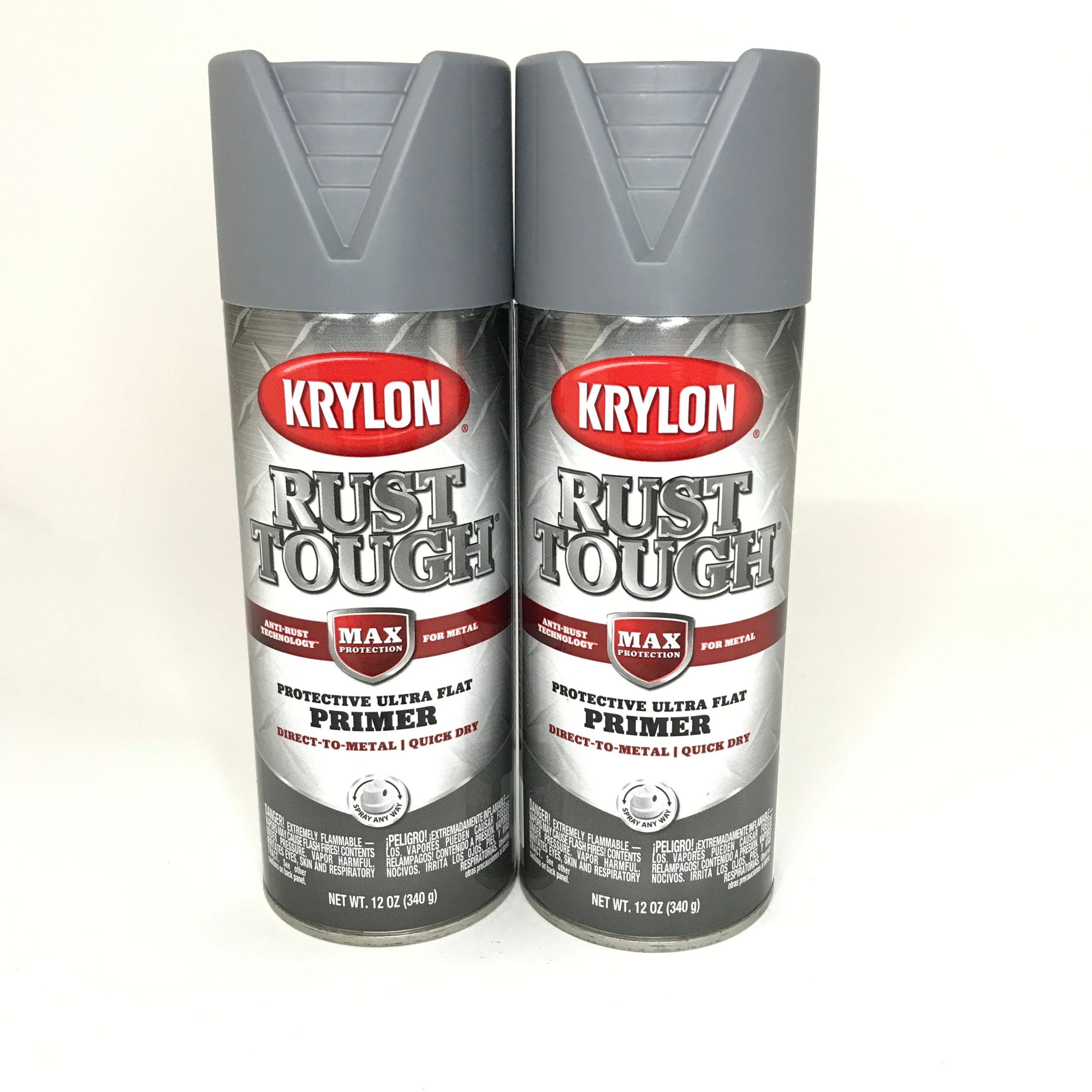 KRYLON RTA9205-2 PACKRust Tough GRAY Primer - Max Protection - Quick Dry - 12 oz