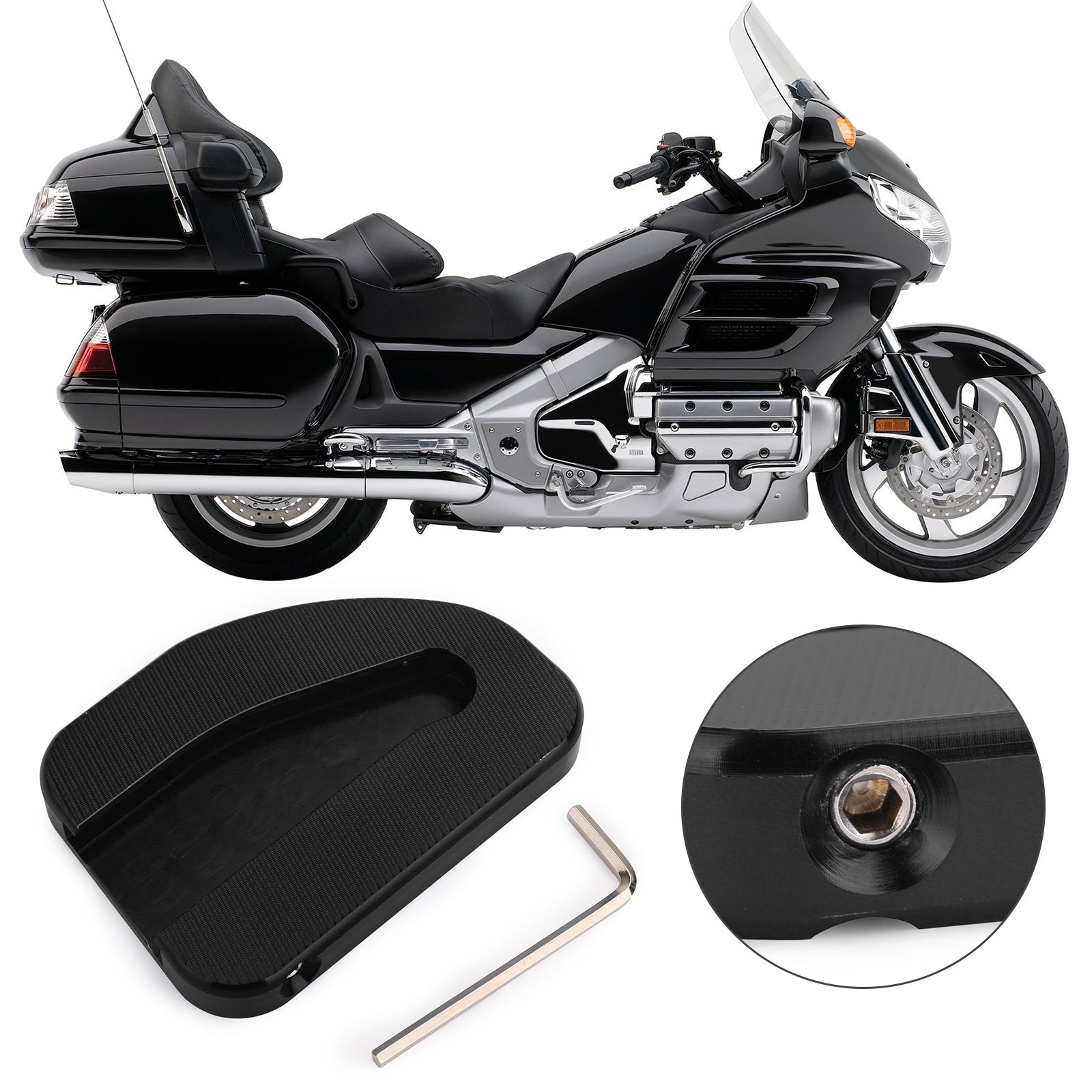 Kickstand Sidestand Extension Foot Plate Pad For Honda GoldWing GL1800 2010-2017 Generic