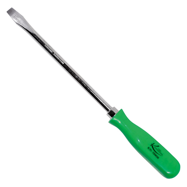 8" Slotted Screwdriver with Green Handle