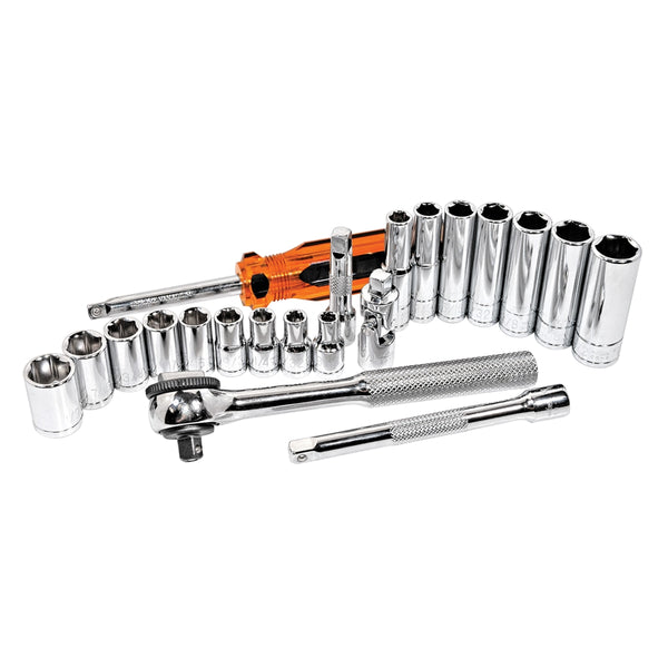 21 Piece 1/4" Drive 6 Point SAE Socket Set