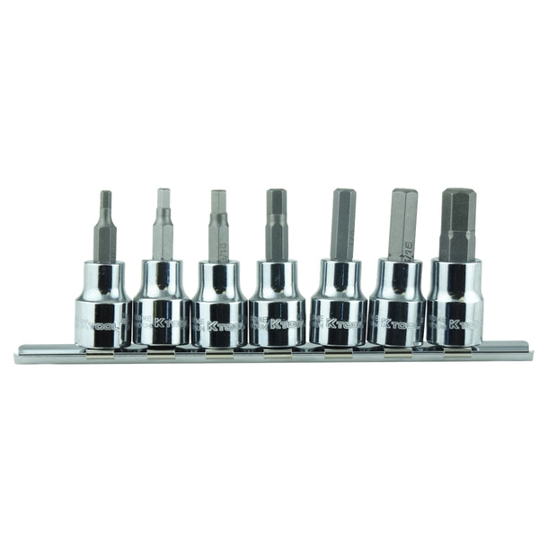7 Piece 3/8" Drive SAE Hex Bit Socket Set