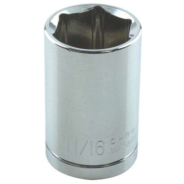1/2" Drive Standard 6 Point Chrome Socket 11/16"