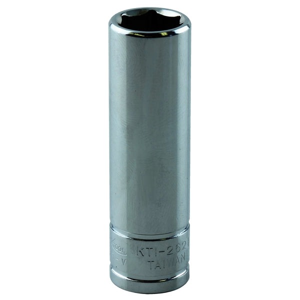 1/4" Drive 6 Point Deep Chrome Socket, 15mm