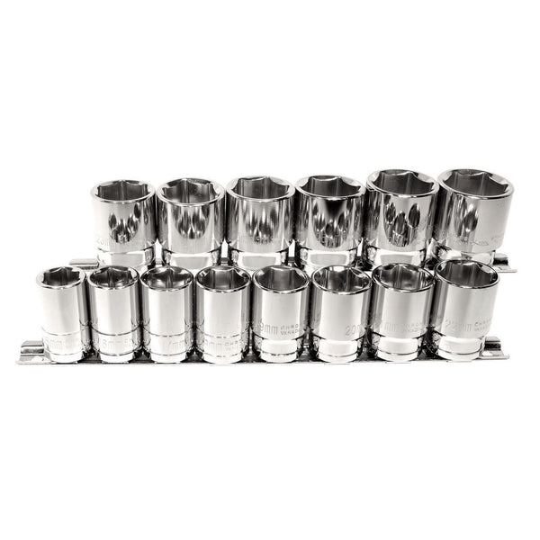 14 Piece 1/2" Drive 6 Point Metric Socket Set