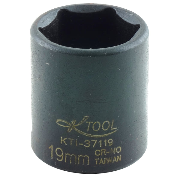 3/8in. Drive Standard 6 Point Impact Socket 19mm