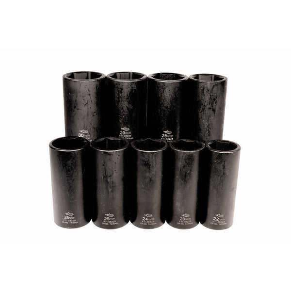 9 Piece 1/2" Drive 6 Point Metric Impact Socket Set KTI38201