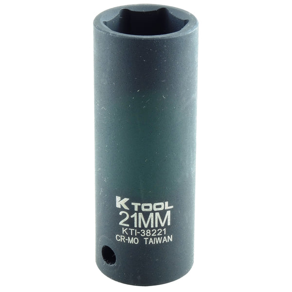 1/2in. Drive Deep 6 Point Impact Socket21mm