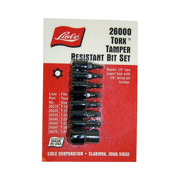 8 Piece 1/4" Drive Tamperproof Torx Bit Set with Holder