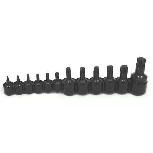 12 Piece 1/4", 3/8" and 1/2" Drive Torx Socket Set