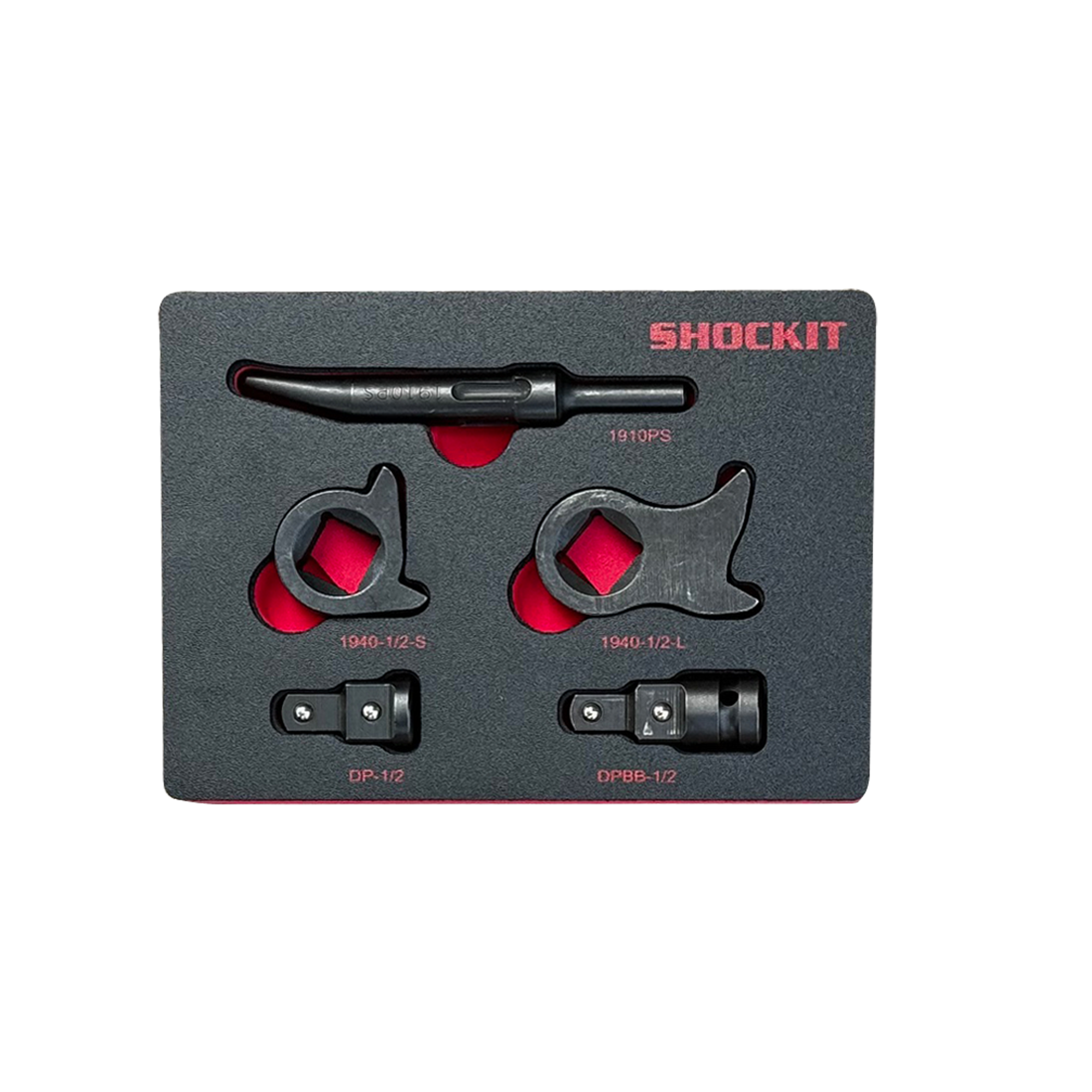 SHOCKIT Kentucky Kicker 1/2” Driver Kit in HD EVA Foam, Remove Seized Nuts Bolts – 5 Piece