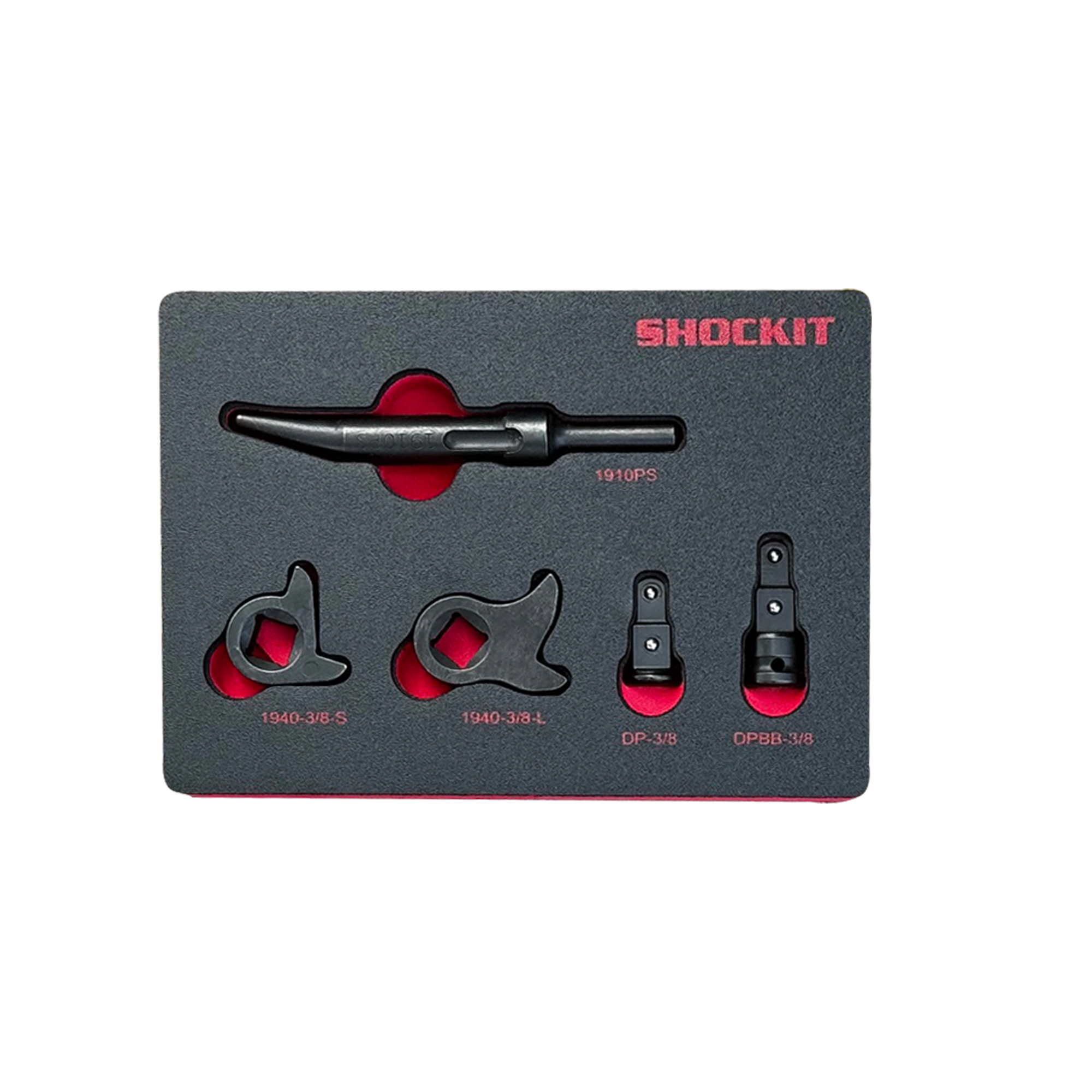 SHOCKIT Kentucky Kicker 3/8” Driver Kit in HD EVA Foam, Remove Seized Nuts Bolts – 5 Piece