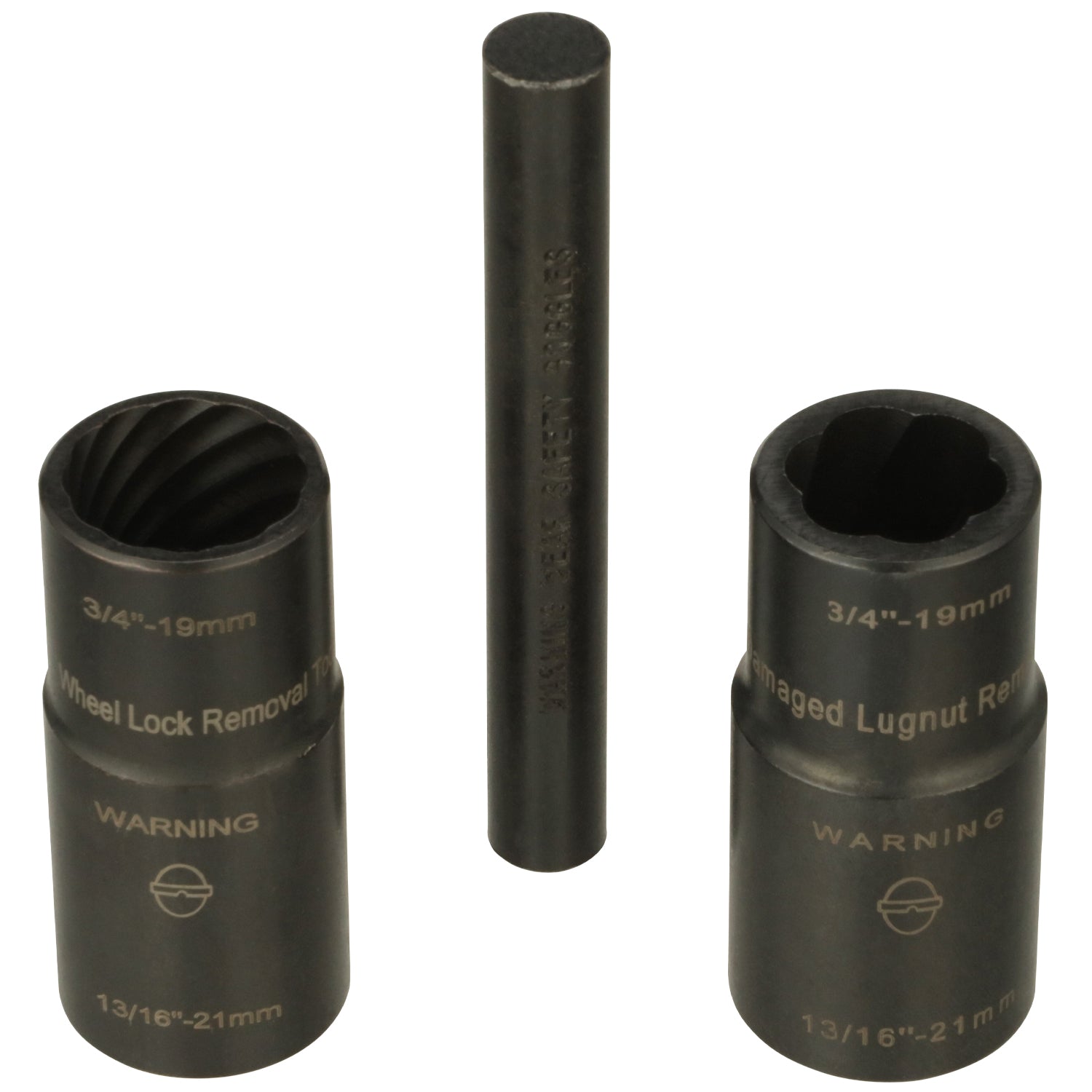 3 Piece Twist Socket Set Wheel Lug Nut Removal System with Bolt Extractor Set