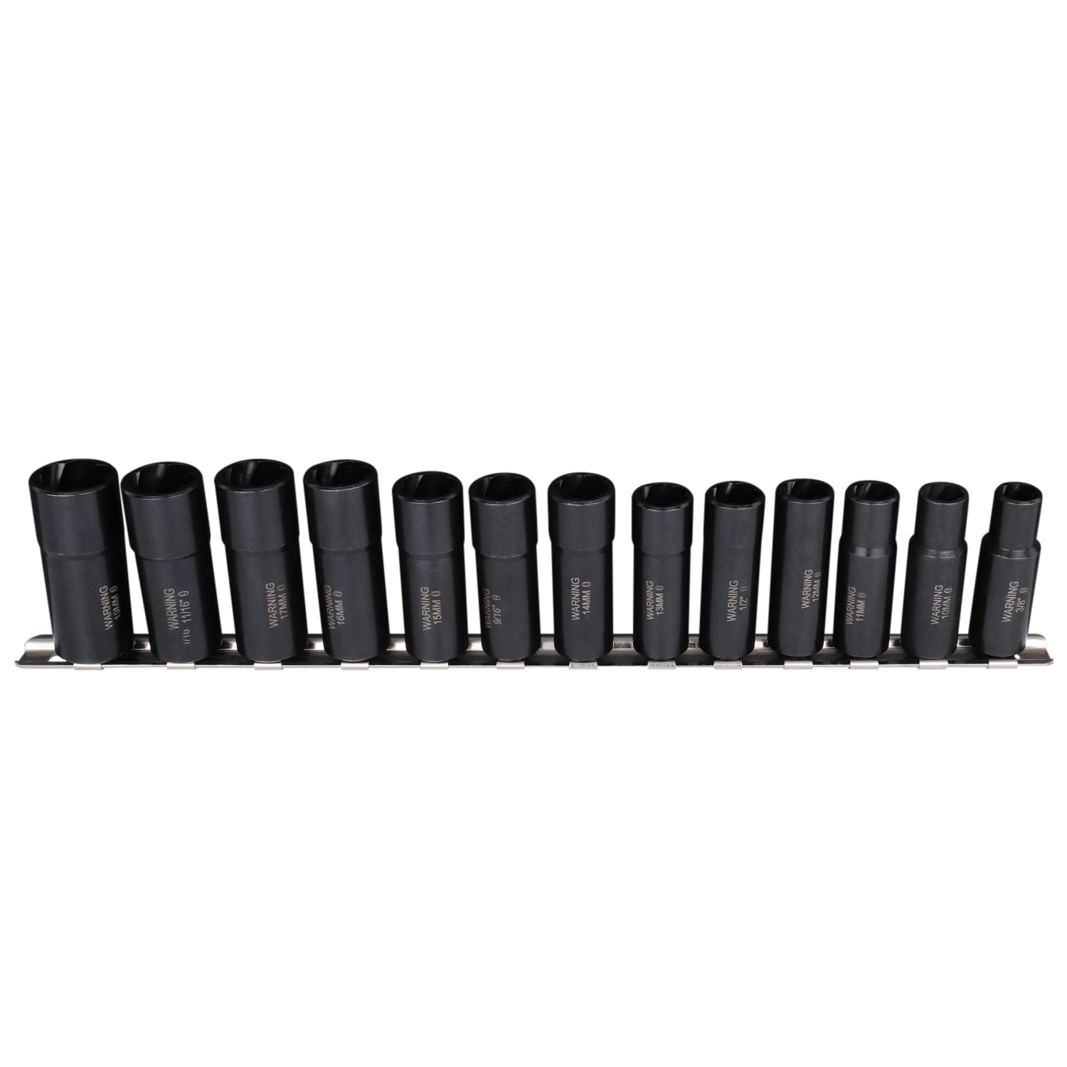 3/8” Drive (Deep Well) 13 Piece Twist Socket Damaged Fastener Removal System