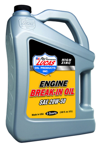 Lucas Oil SAE 20W-50 Break-In Oil 5 Qt Bottle LUC10636