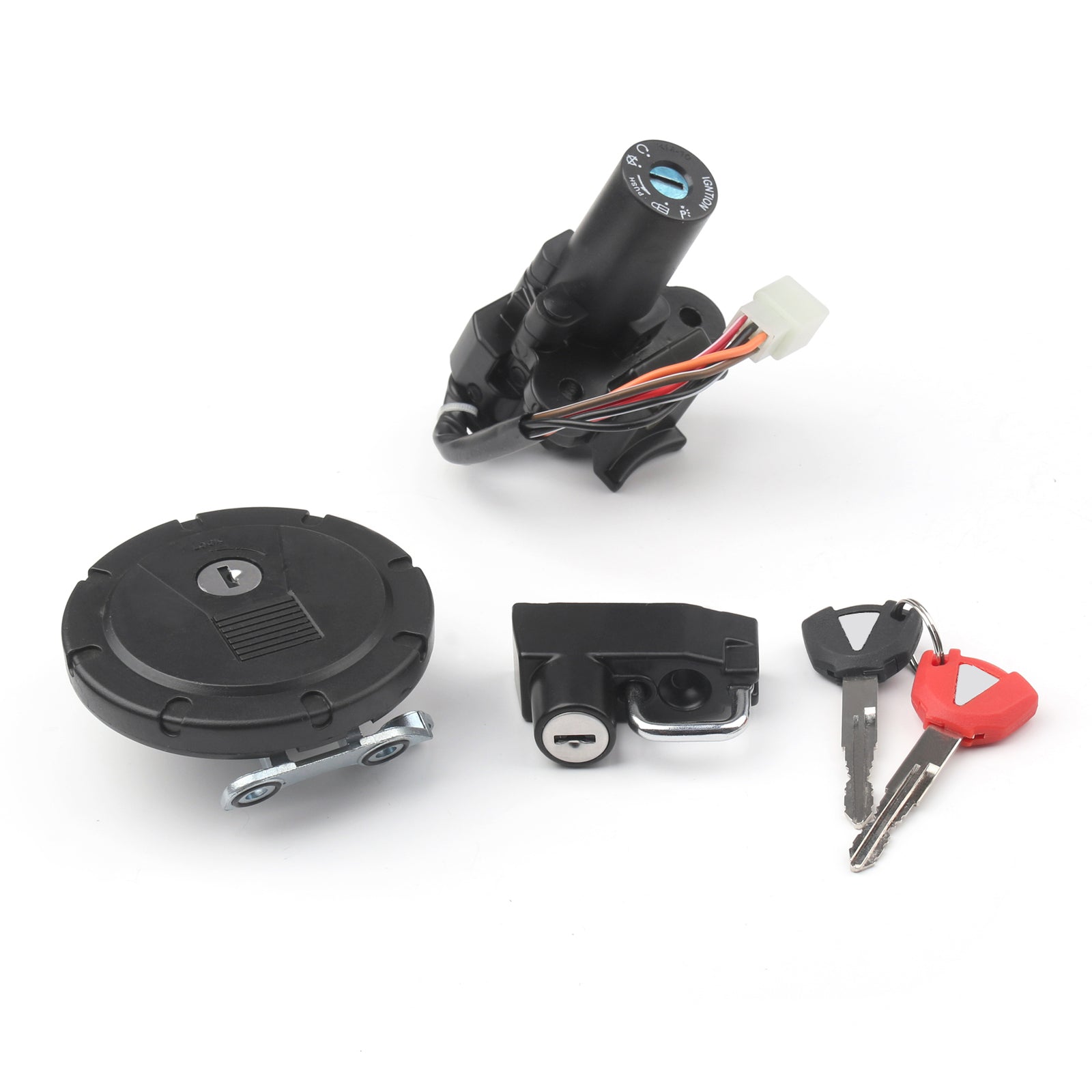 Ignition Switch Seat Gas Cap Cover Lock Key Set for Kawasaki KL110 KLX125 KLX250 Generic