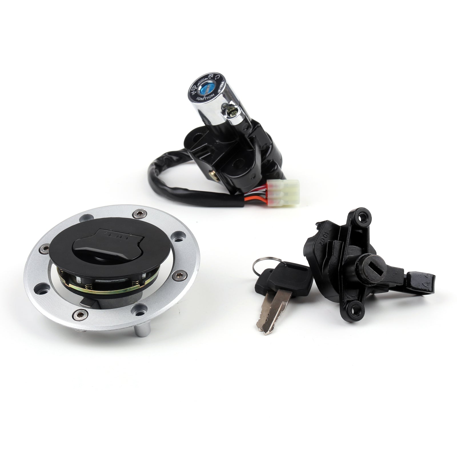 Ignition Switch Seat Fuel Gas Cap Lock Key Set For Suzuki GSF600 GSF1200 95-05