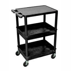 Luxor 3 Shelf Tub Cart-Black