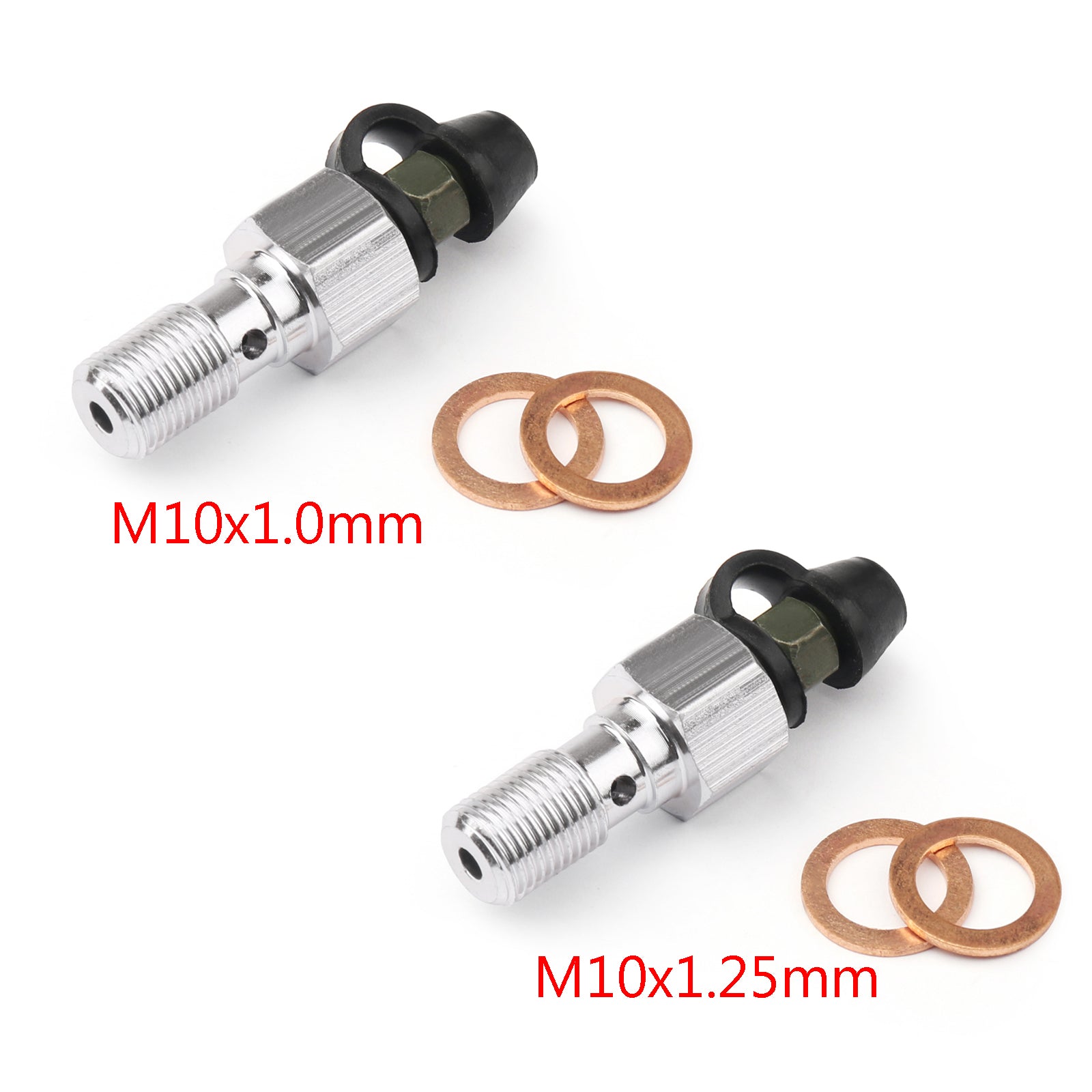 M10x1.0mm /1.25mm Motorcycle Brake Caliper Bleeder Screw Fork Air Bleeder Valves Generic