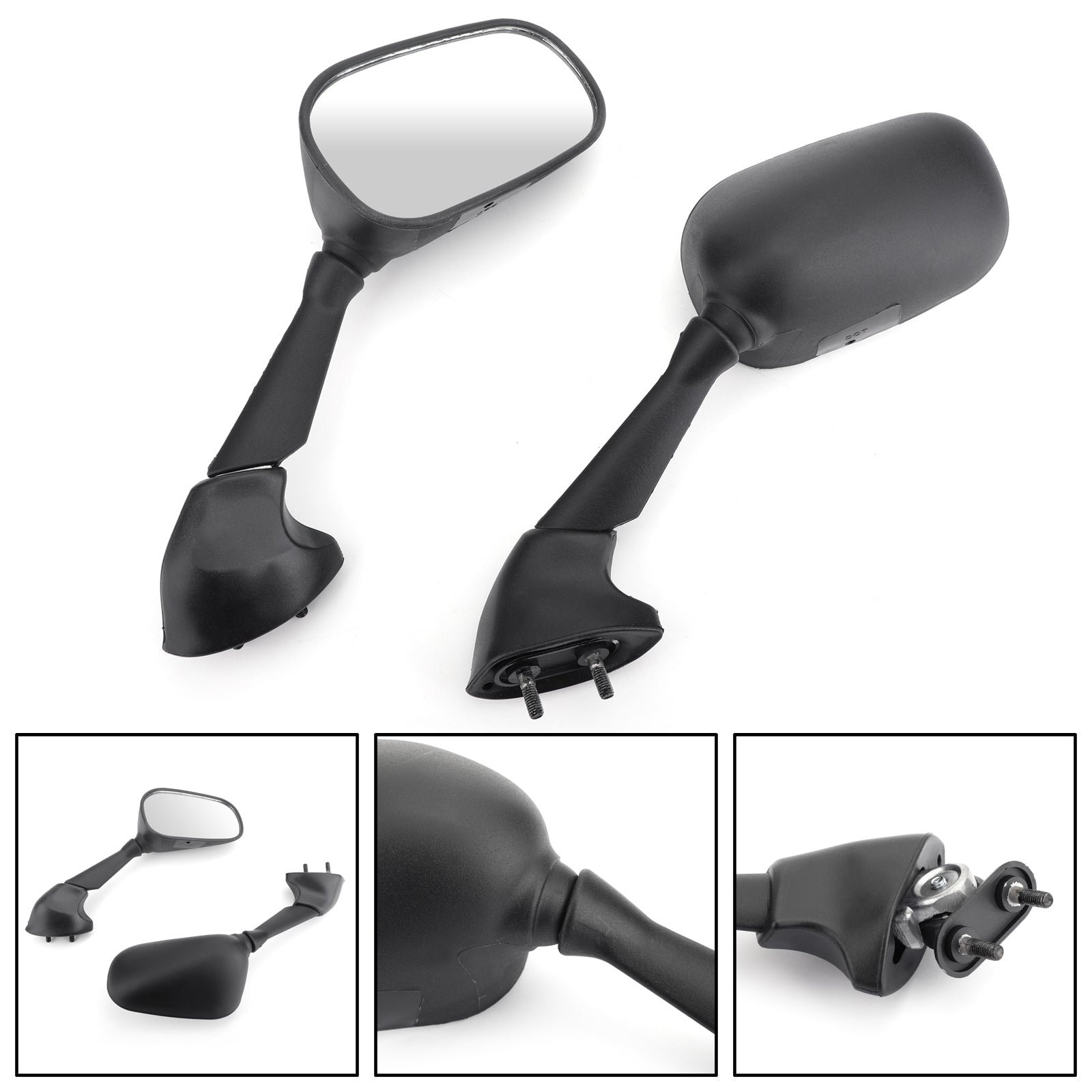 Racing Mirror Mirrors For Yamaha YZF R6 2006-2007 Black Generic
