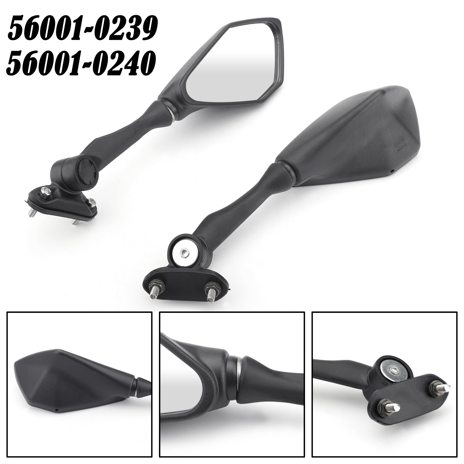 Motocycle Rear View Mirrors For Kawasaki Ninja ZX6R 636 13-15 300 EX300 13-17 Generic