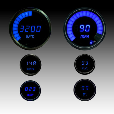 Multi-Gauge LED Digital Set Black Bezel M9999