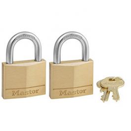 Master Lock Brass Body Padlocks - 7/8" Shackle - 2 Pack