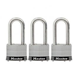 Master Lock Laminated Stainless Steel Padlocks - 2" Shackle - 3 Pack