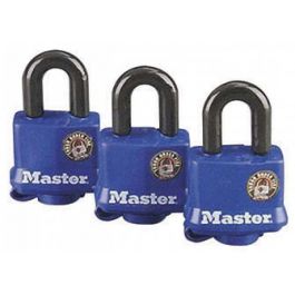 Master Lock Weatherproof Padlocks - 9/32" Shackle - 3 Pack