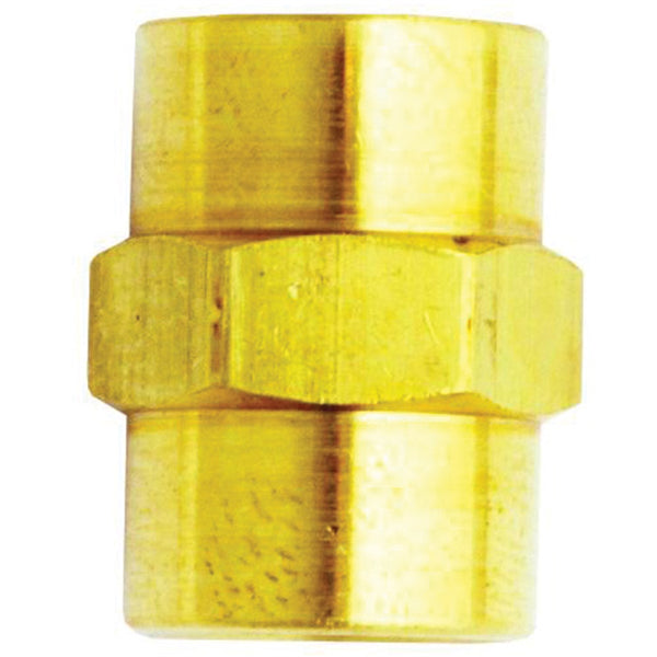 Female Hex Coupling Brass Fitting - 2 Pack