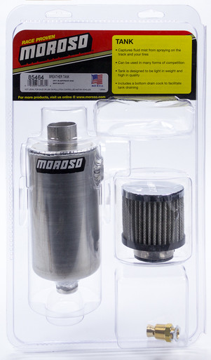 Moroso Breather Tank Dry Sump Rear End Bar Mount 3-1/8" x 11-1/2" 1 qt 85464
