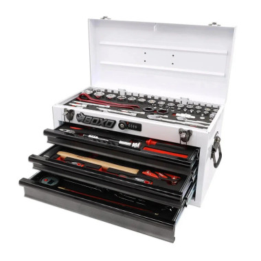 Boxo MOTOBX1 103-Piece Metric MotoBox Toolbox, White Box