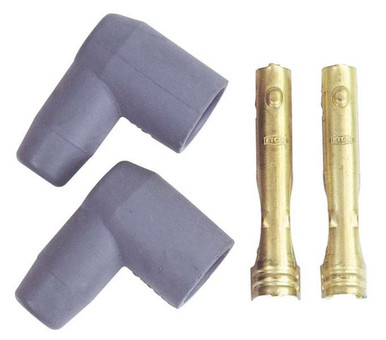 MSD 90 Degree Silicone Spark Plug Boots 8-8.5mm Gray 2 Per Pack 3321