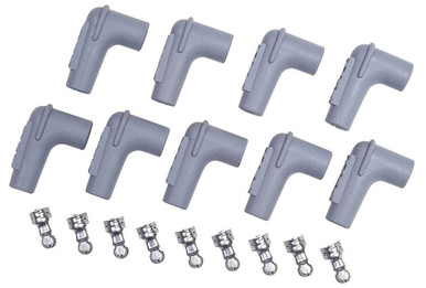 MSD Spark Plug Boot & Terminal Kit 90 Degree 8.5mm Gray 9 Pieces 8850