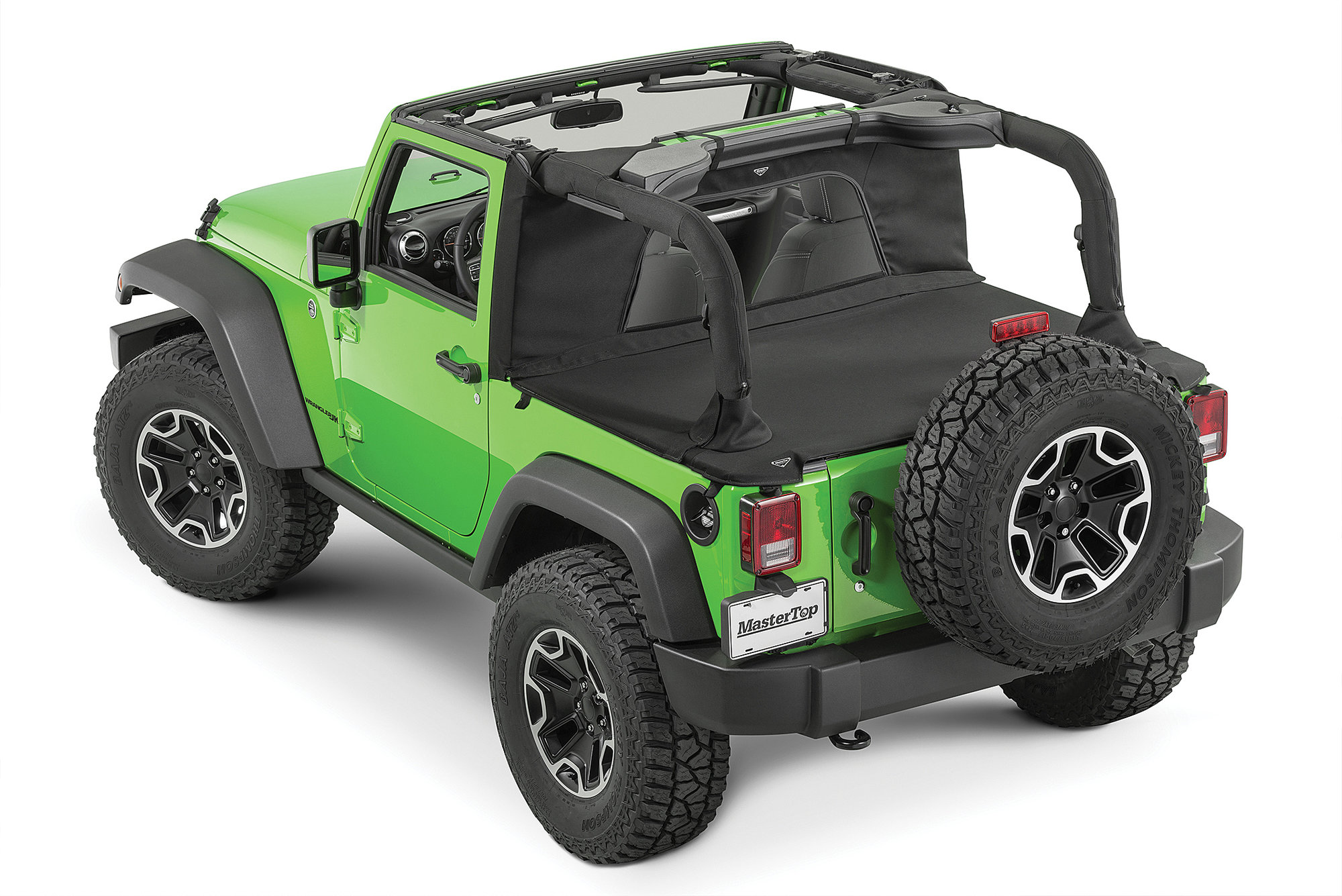 MasterTop Wind Stopper Plus & Tonneau Cover 2-Piece Kit for 07-18 Jeep Wrangler JK 2-Door