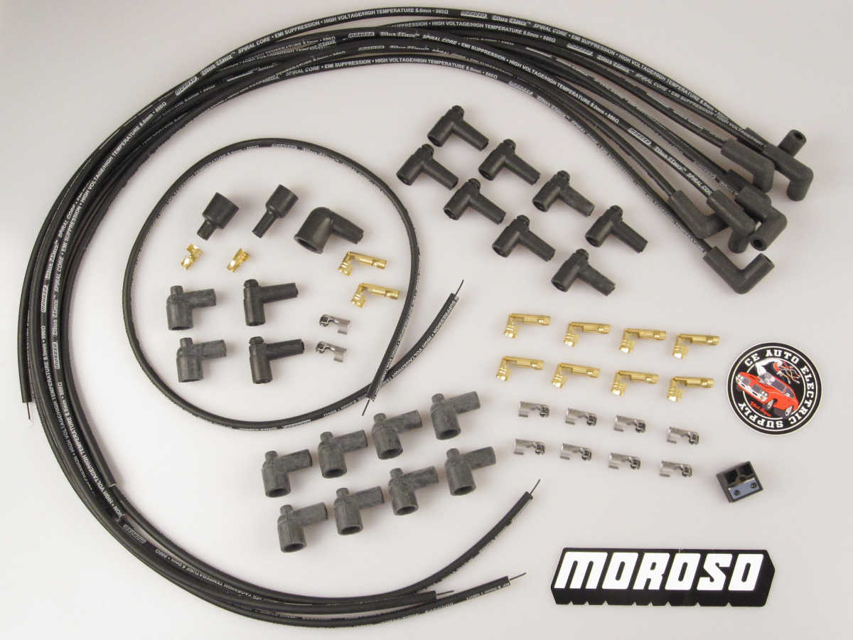 Moroso Blue Max Universal Ignition Wire Set – Black, 90deg