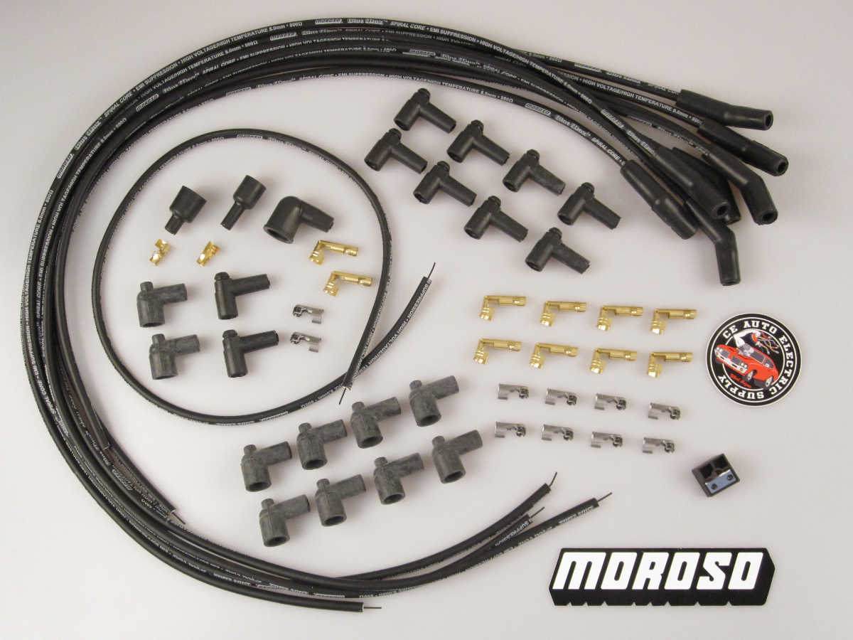 Moroso Blue Max Universal Ignition Wire Set – Black, 135deg