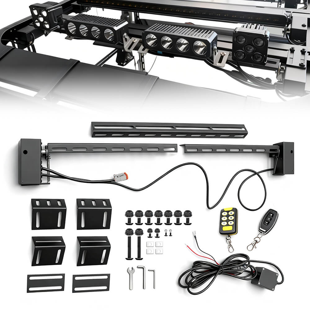 Motorized Flip Mount System for Light Bars