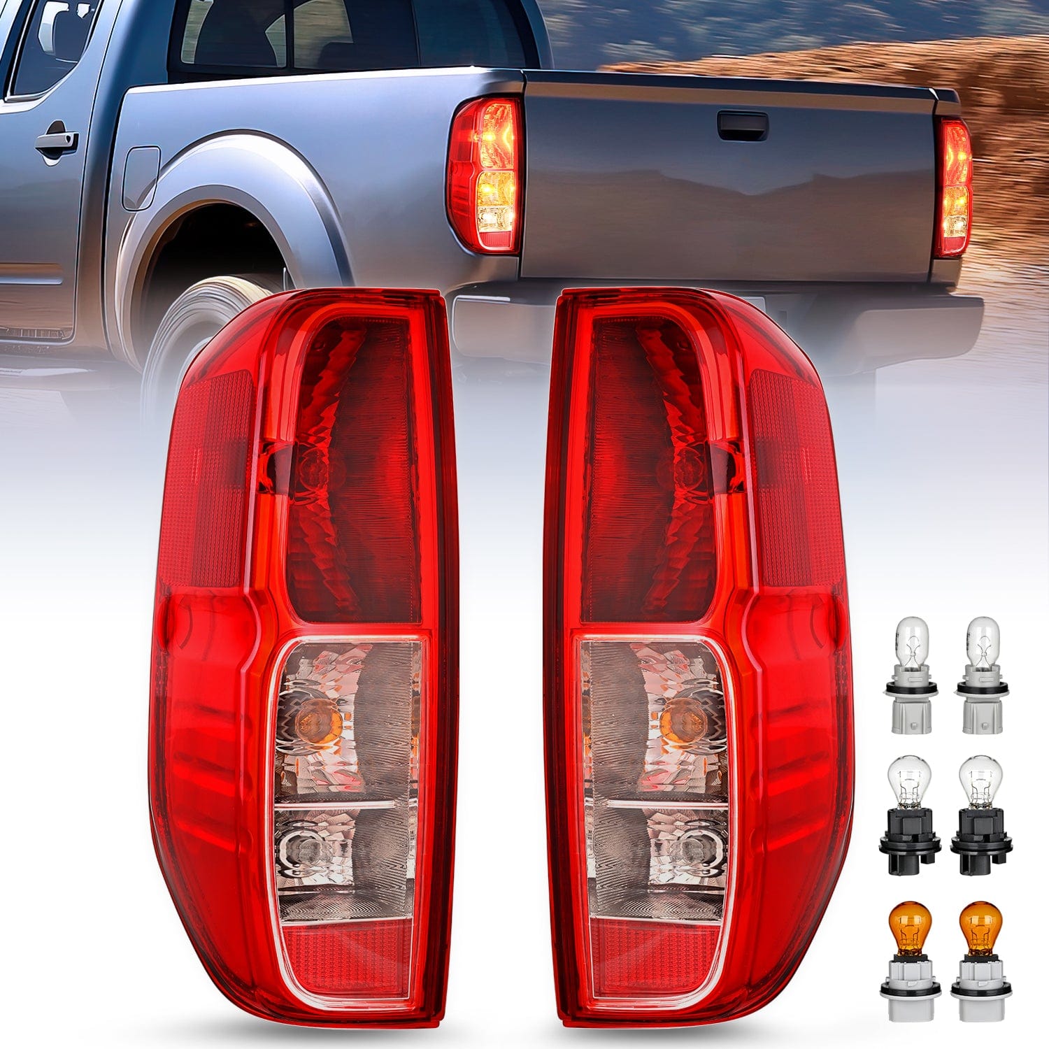 Taillight Assembly Compatible with 2005 2006 2007 2008 2009 2010 2011 2012 2013 2014 2015 2016 2017 2018 2019 2020 2021 Nissan Frontier and 2009-2012 Suzuki Equator Driver and Passenger Side