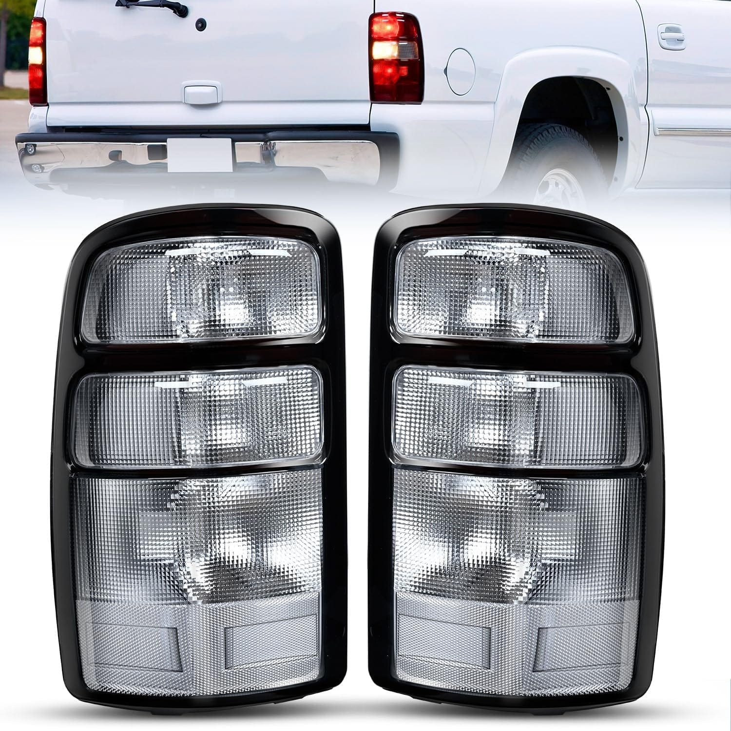 Taillight Assembly Compatible with 2000 2001 2002 2003 2004 2005 2006 Chevy Tahoe Suburban GMC Yukon Tail Light OE Style Rear Lamp Replacement Driver and Passenger Side