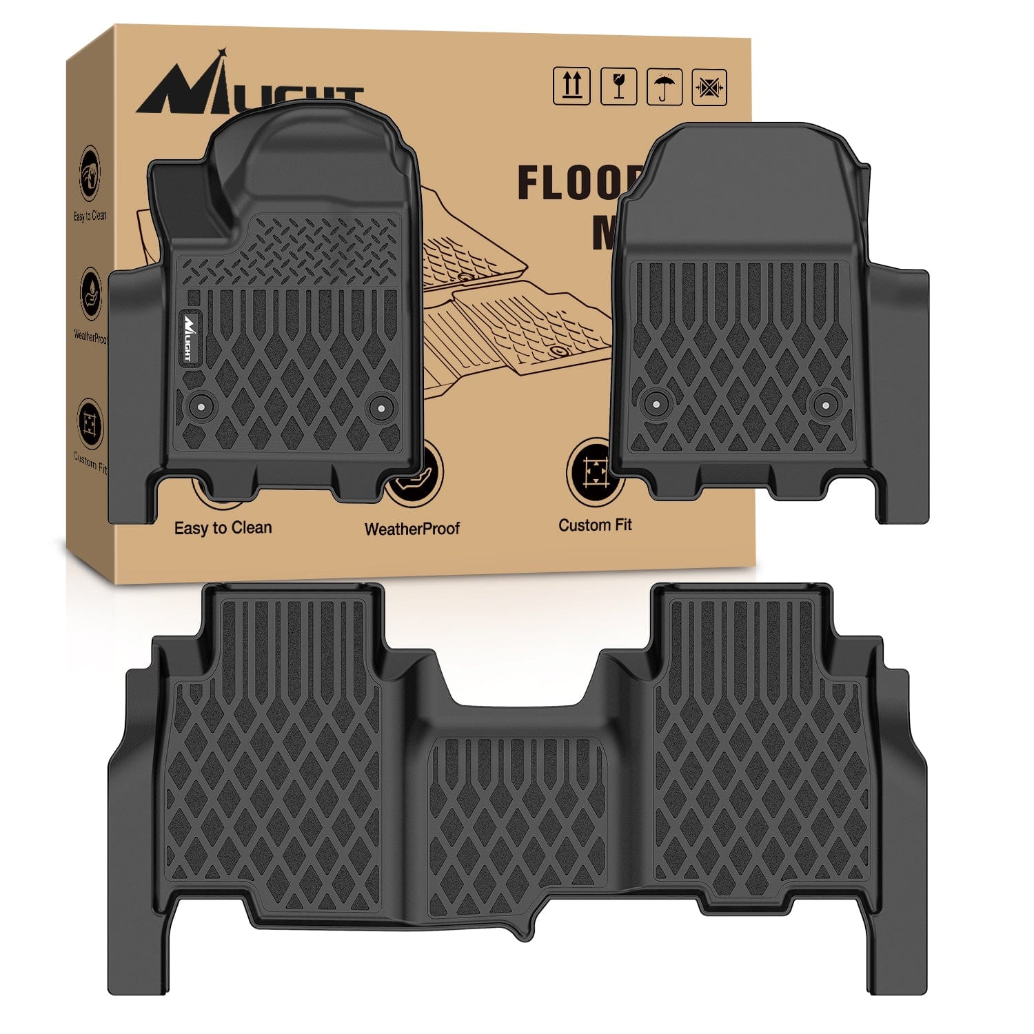 Floor Mats for Chevy Chevrolet Silverado EV RST Only 2024 2025 2026 (Not Fit WT/LT) All Weather Custom Fit Heavy Duty Floor Liners
