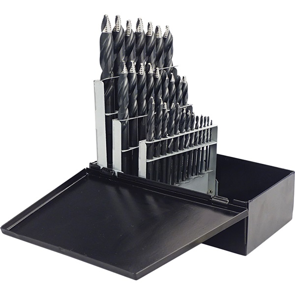 Onyx 29-Pc TurboStep HSS Reduced-Shank Mechanics-Length Drill Bit Set